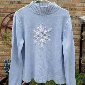 Light blue snowflake sweater